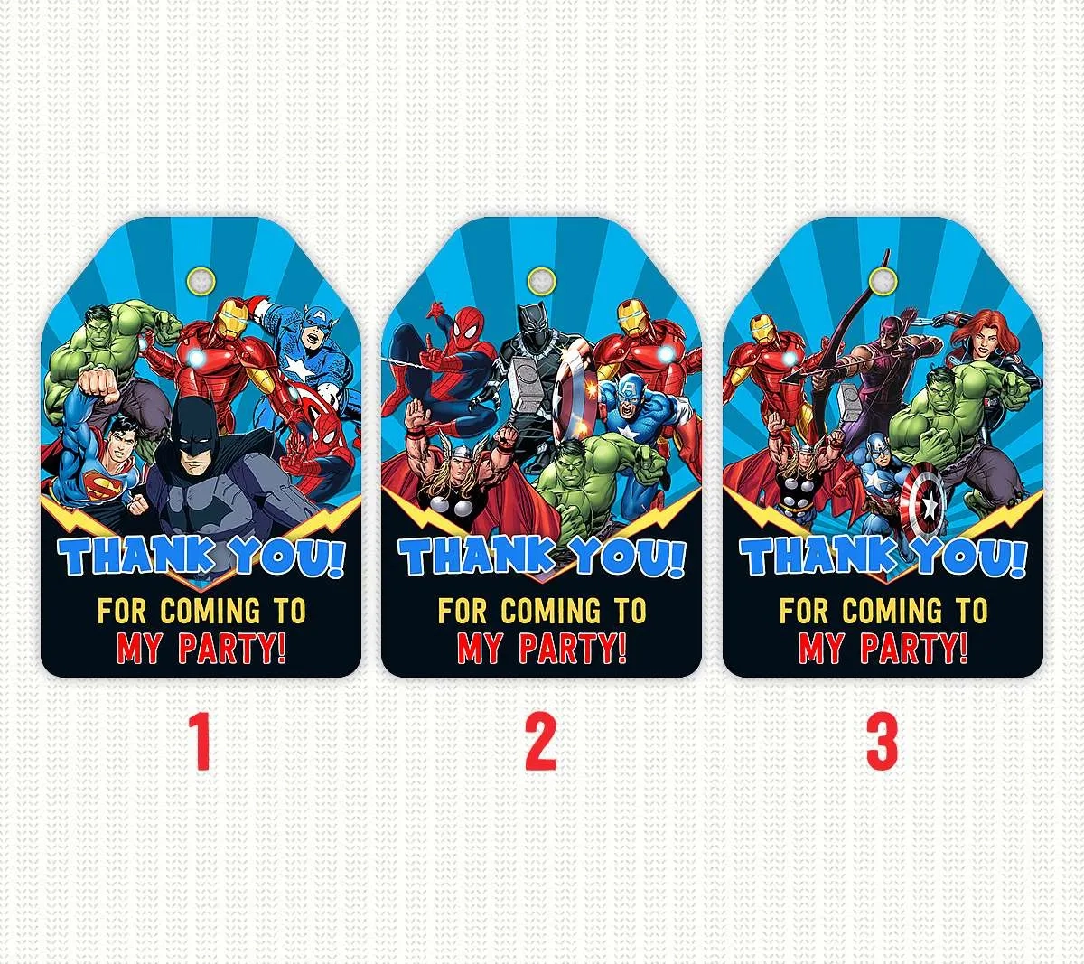 Marvel Superheroes Thank You Tags Marvel Superheroes Thank You Tags