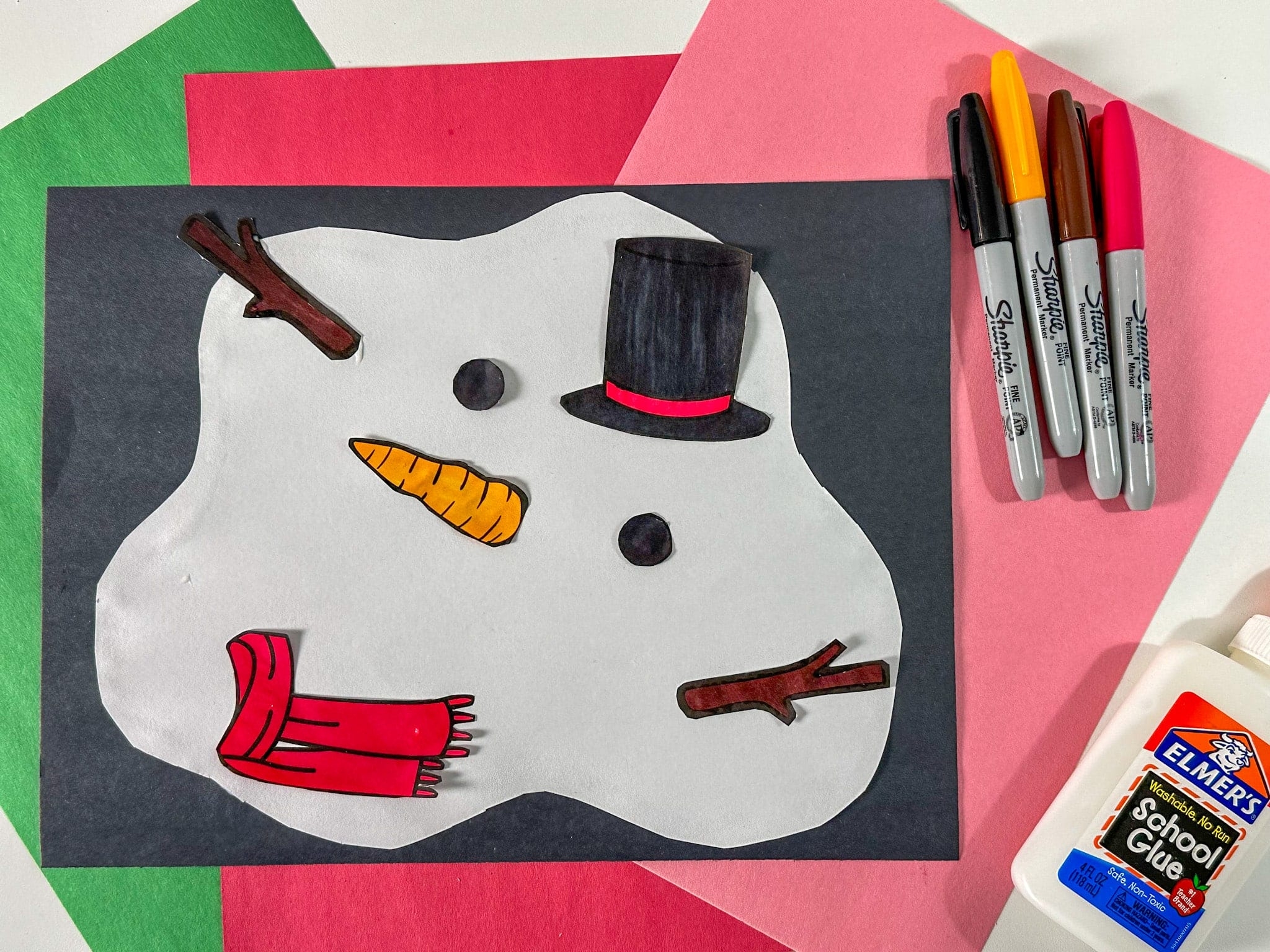 melted snowman printable