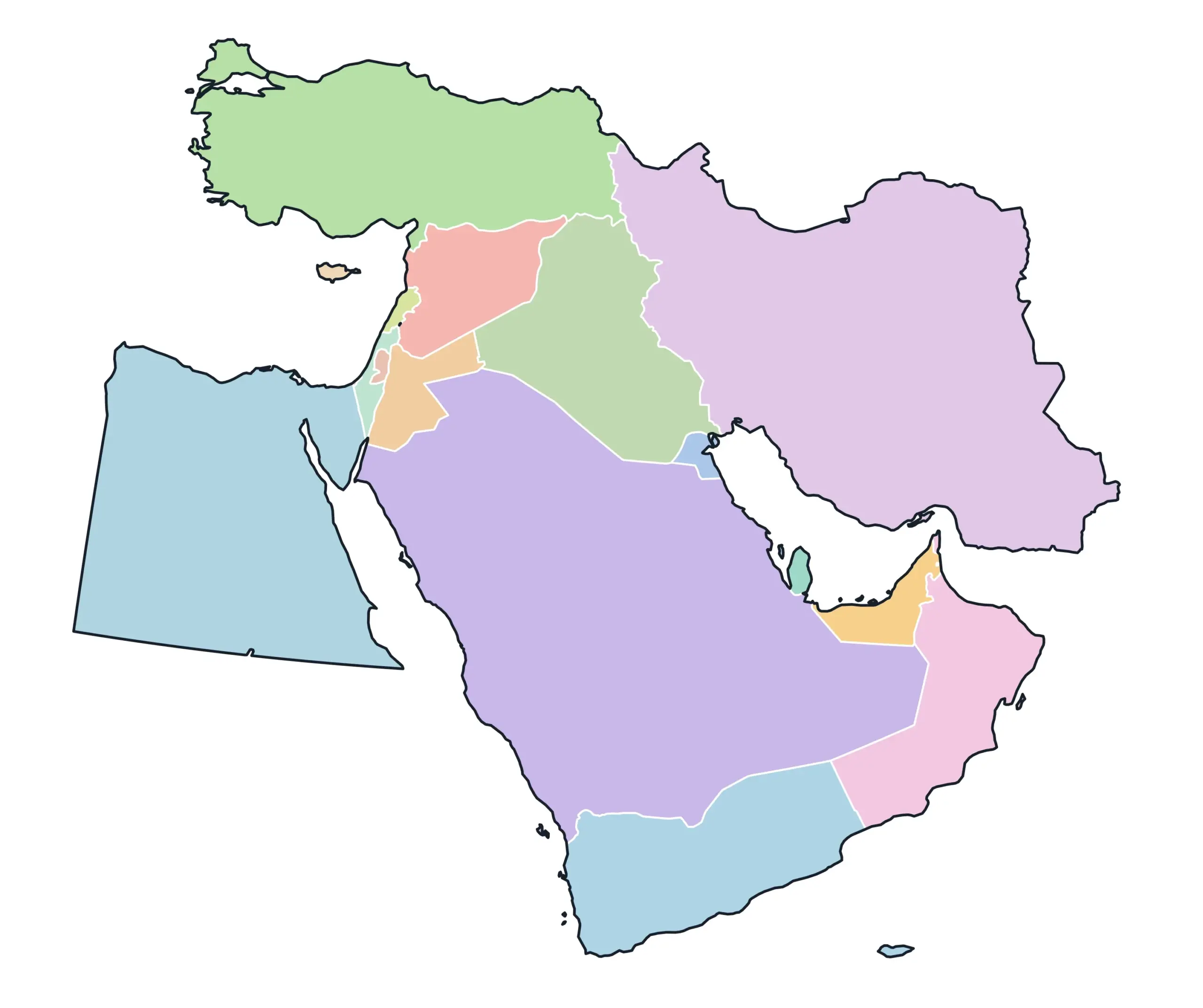 printable blank map of the middle east printable blank map of the middle east