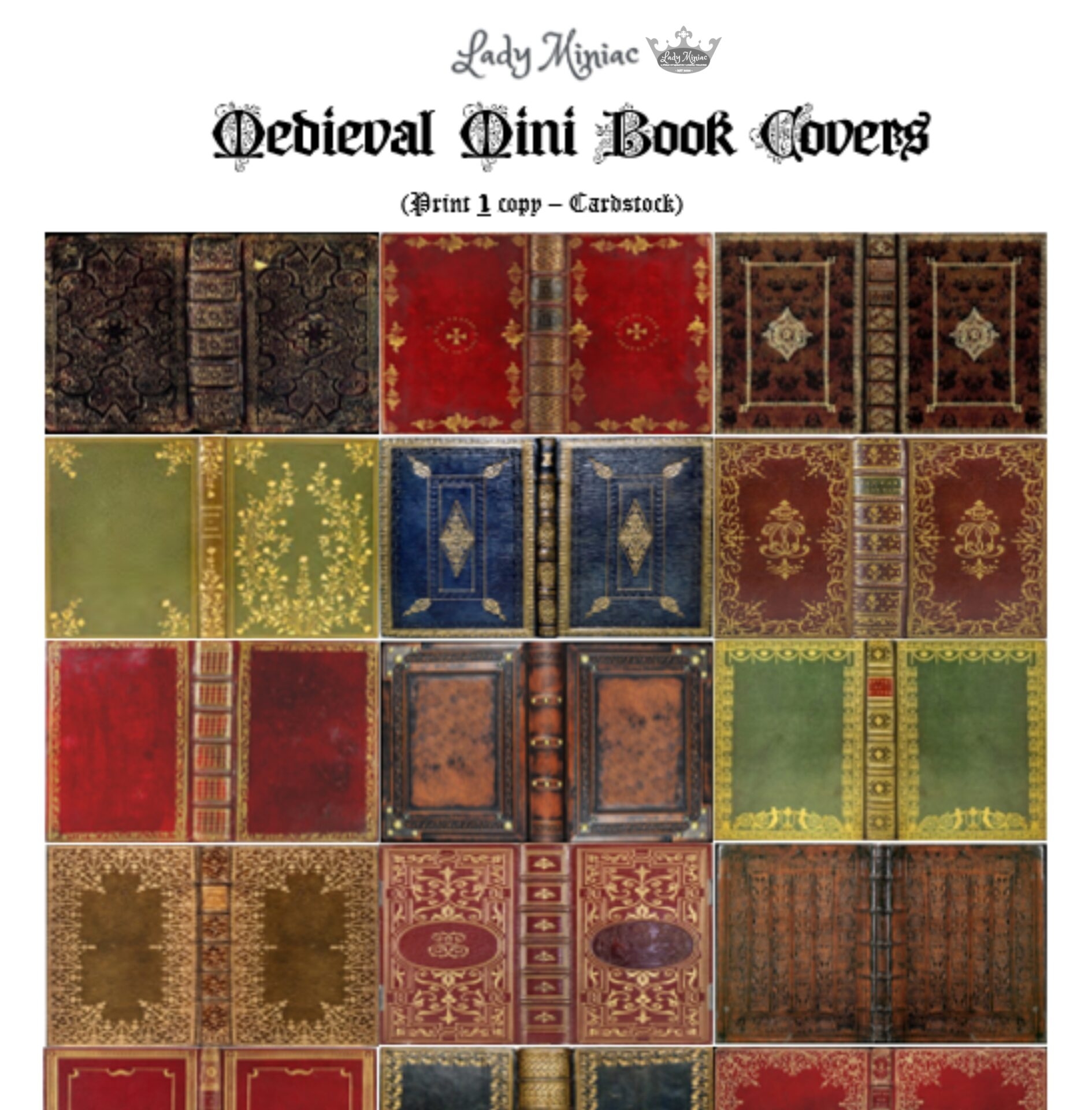 miniature book covers printable free