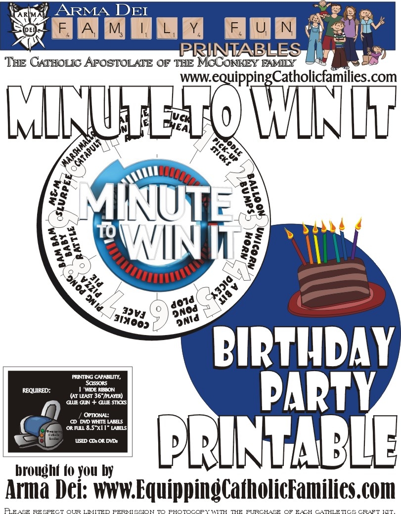 Minute To Win It With Free Printable Minute To Win It With Free Printable