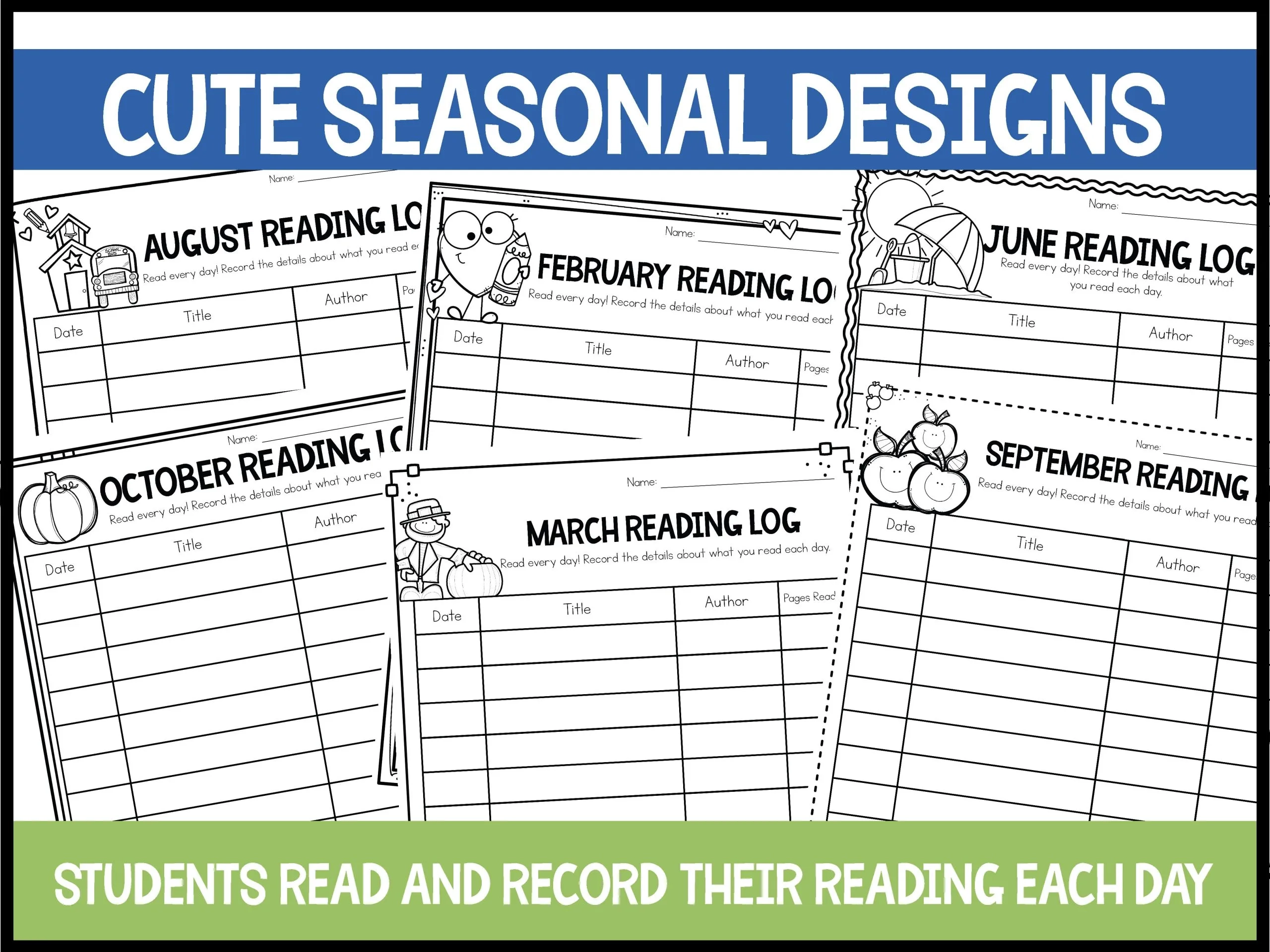 Monthly Reading Logs Simple Printable Reading Logs For 3rd 4th And 5th Grade Copy