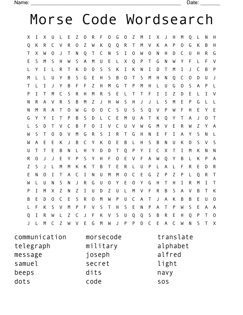 free printable morse code worksheets