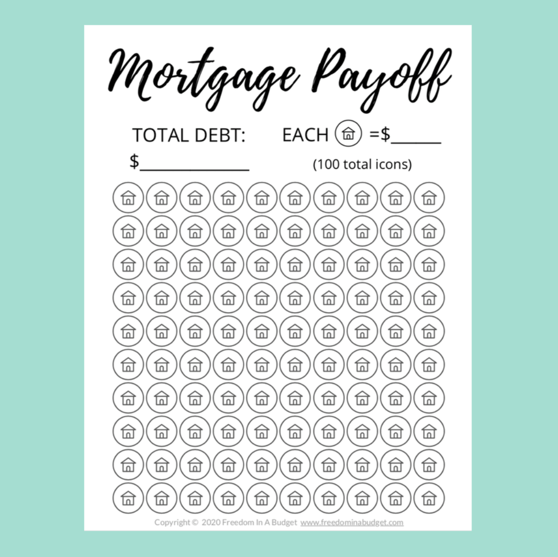 Mortgage Payoff Tracker Printable
