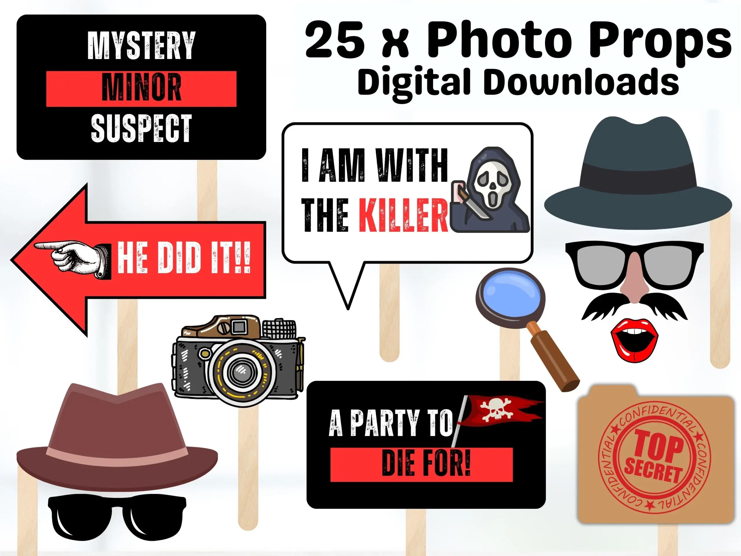 free murder mystery party printables
