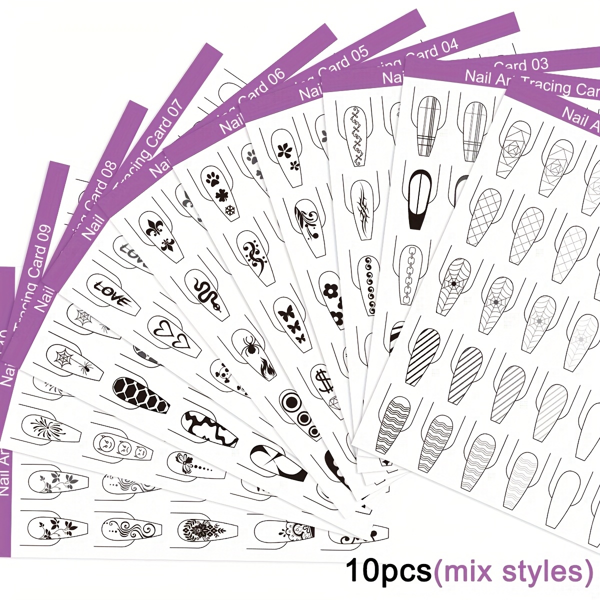 free printable nail art practice sheet