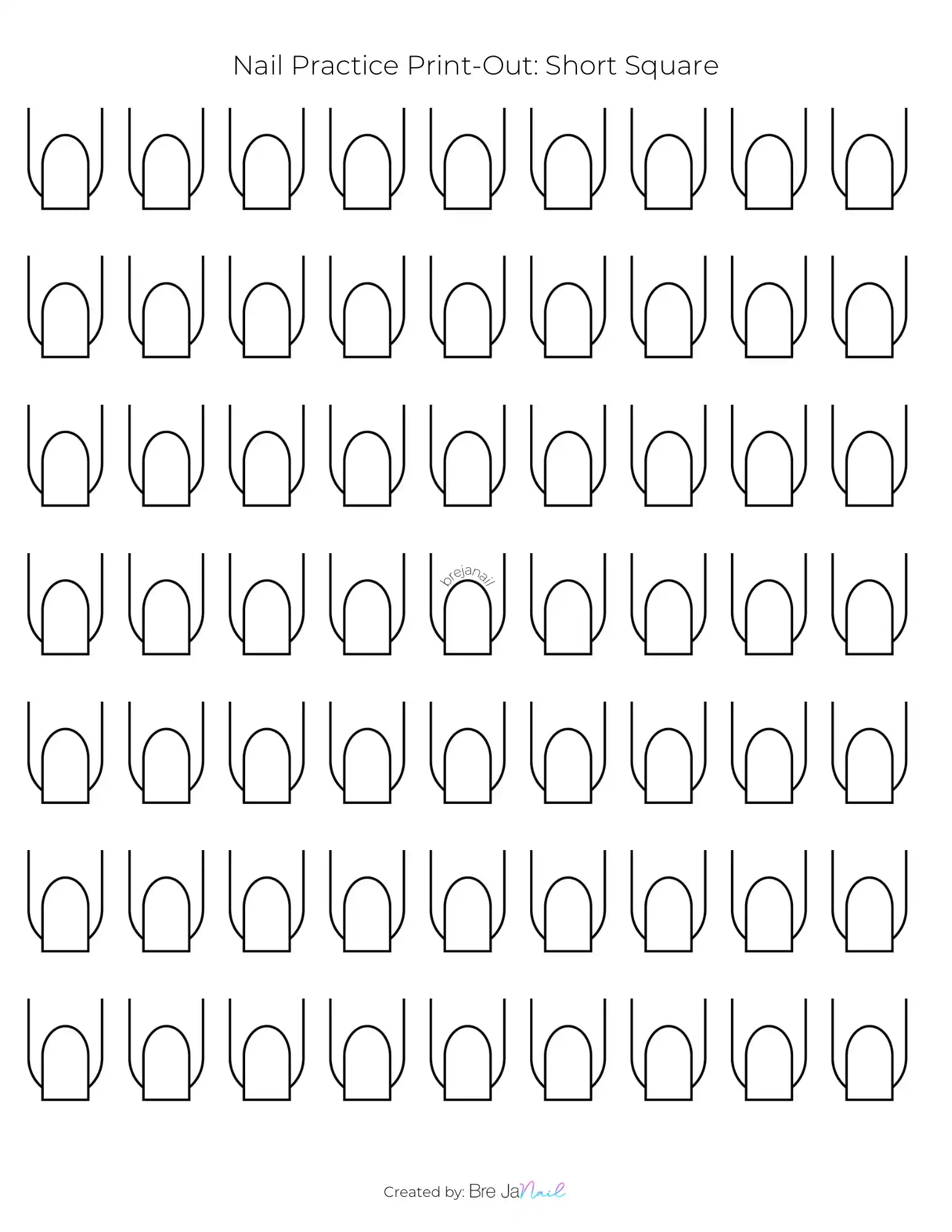 Nail Practice Print Outs Over 10 Lengths