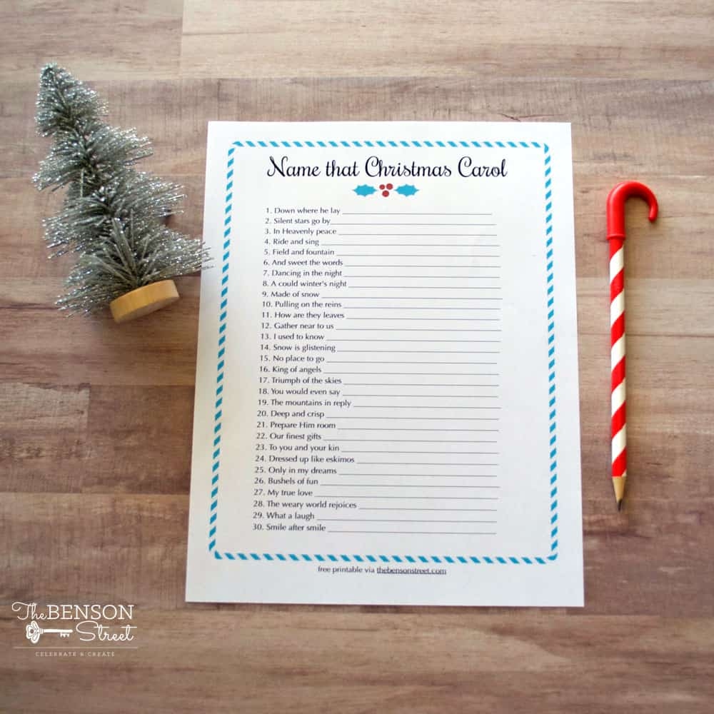 Name That Christmas Carol Printable Game Name That Christmas Carol Printable Game
