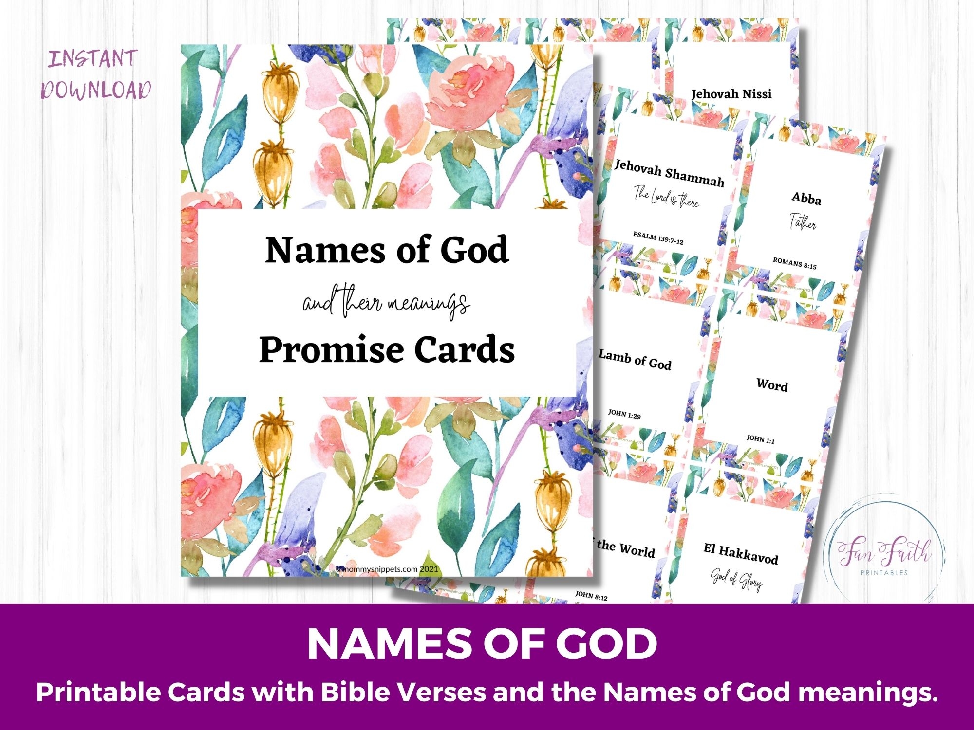 Names Of God Printable Cards
