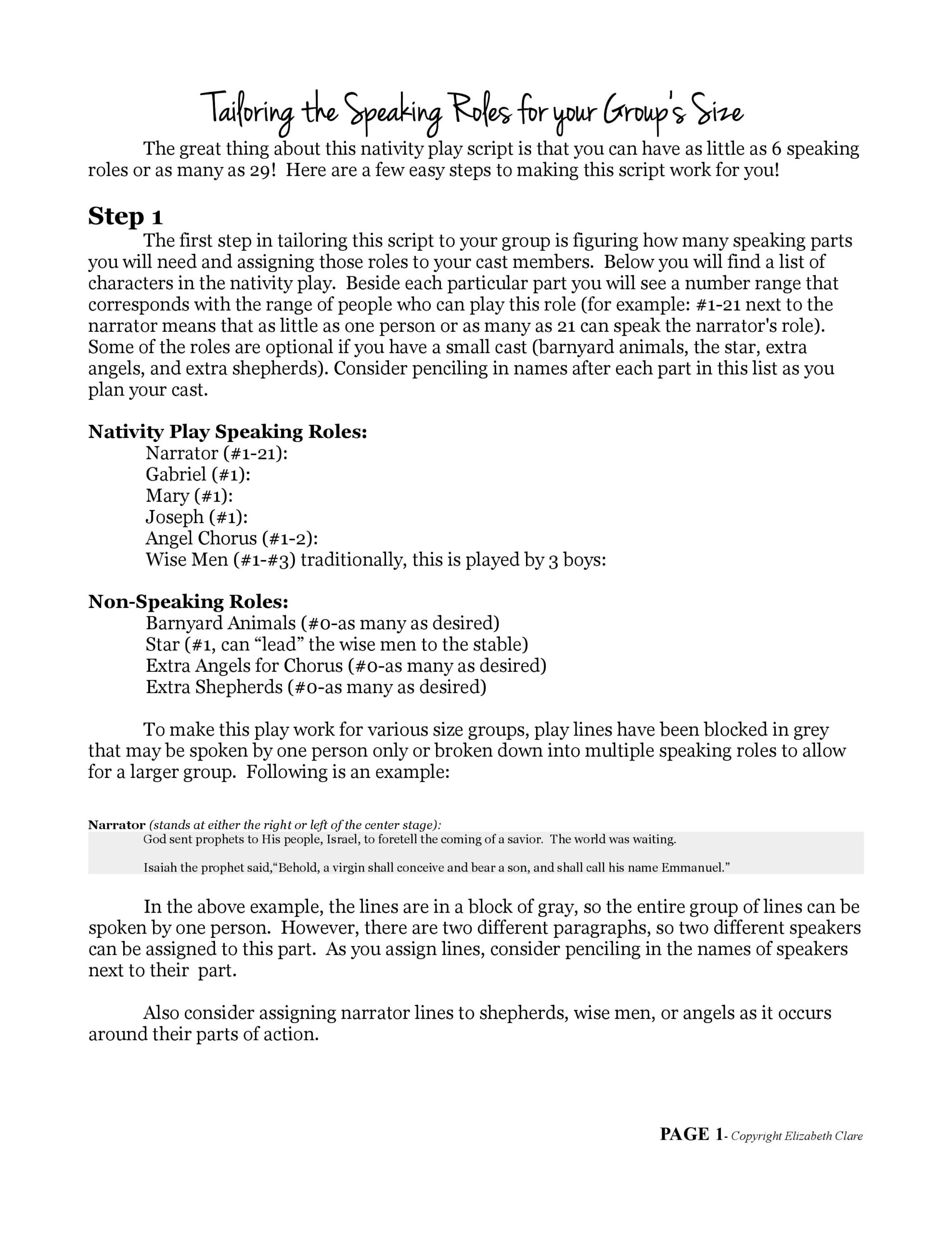 Nativity Play Script