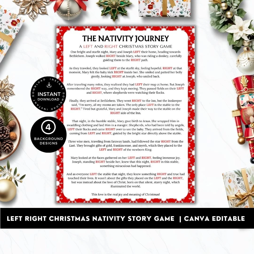 printable right left christmas game nativity story printable right left christmas game nativity story
