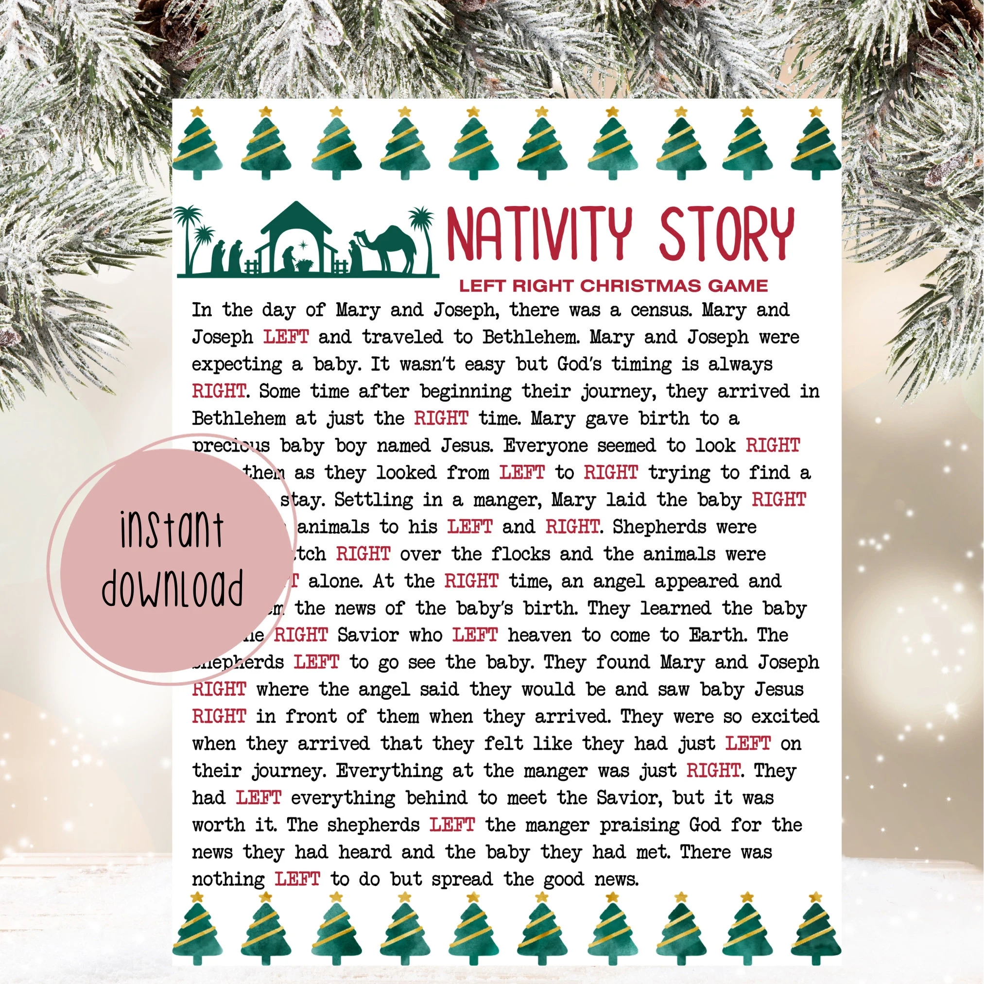 Nativity Story Left Right Game Left Nativity Story Left Right Game Left