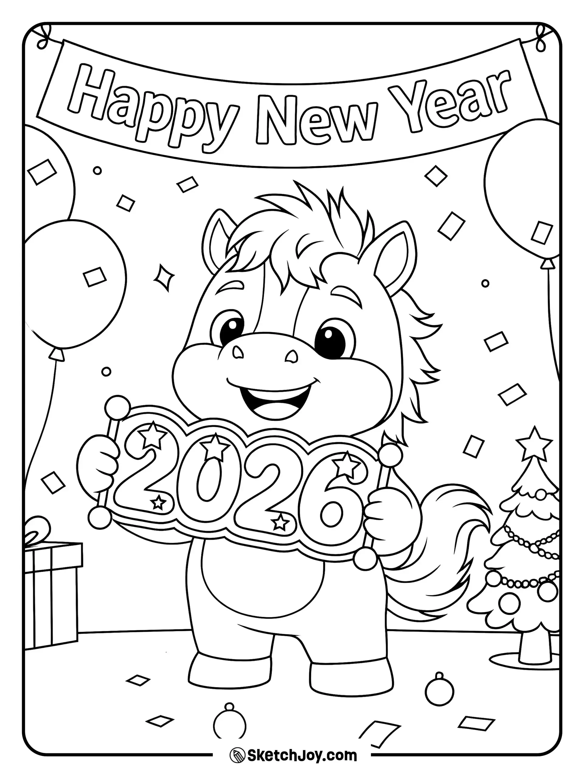 New Year Coloring Pages New Year Coloring Pages