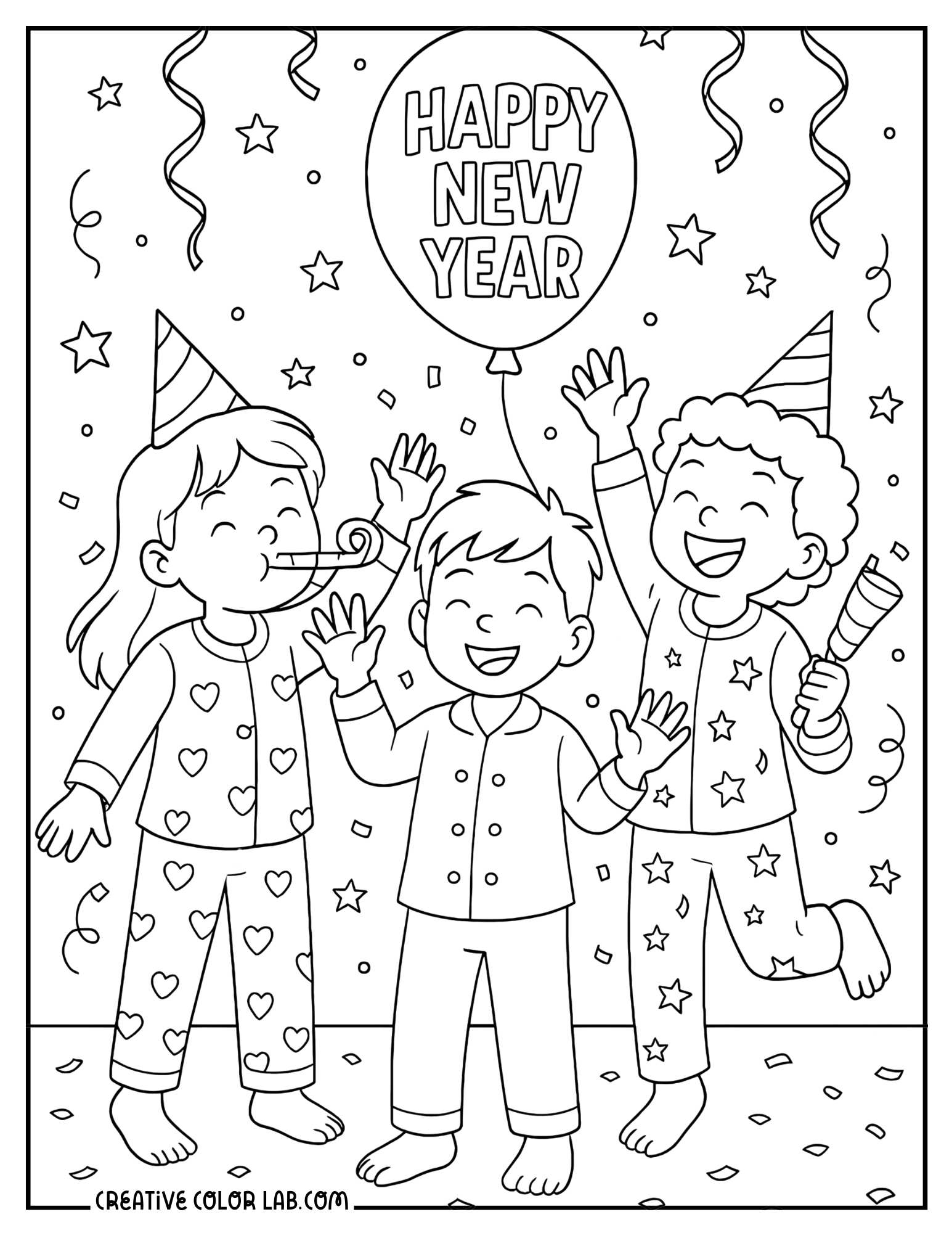 New Year Coloring Pages