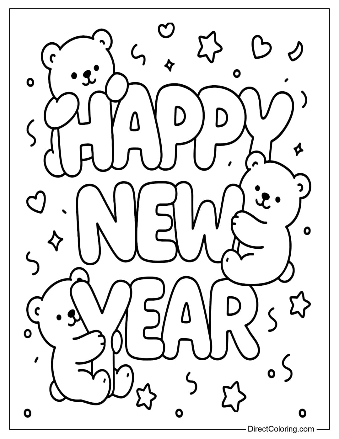 New Year Coloring Pages