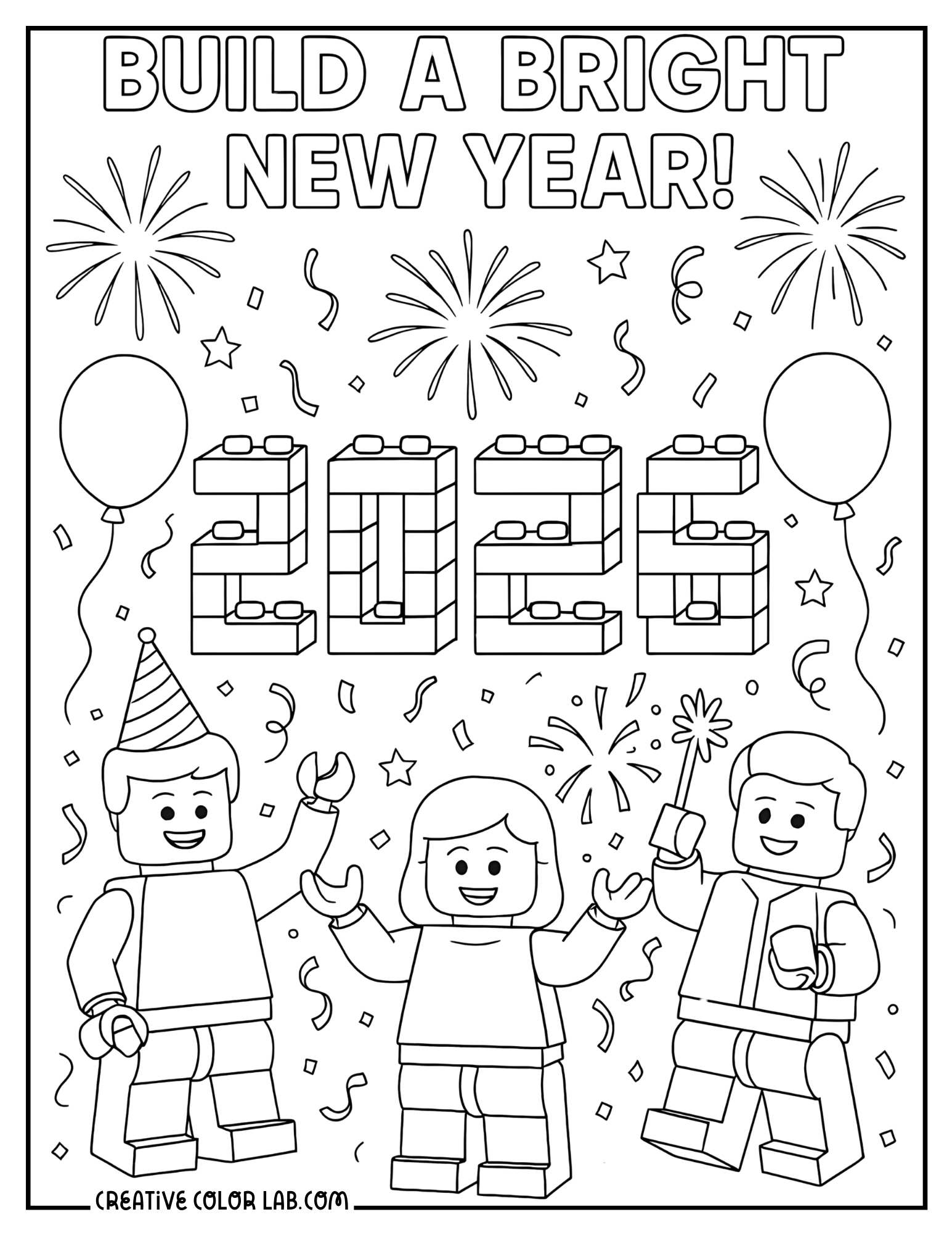 New Year Coloring Pages