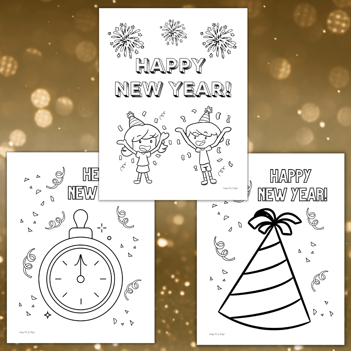 free printable new years coloring sheets