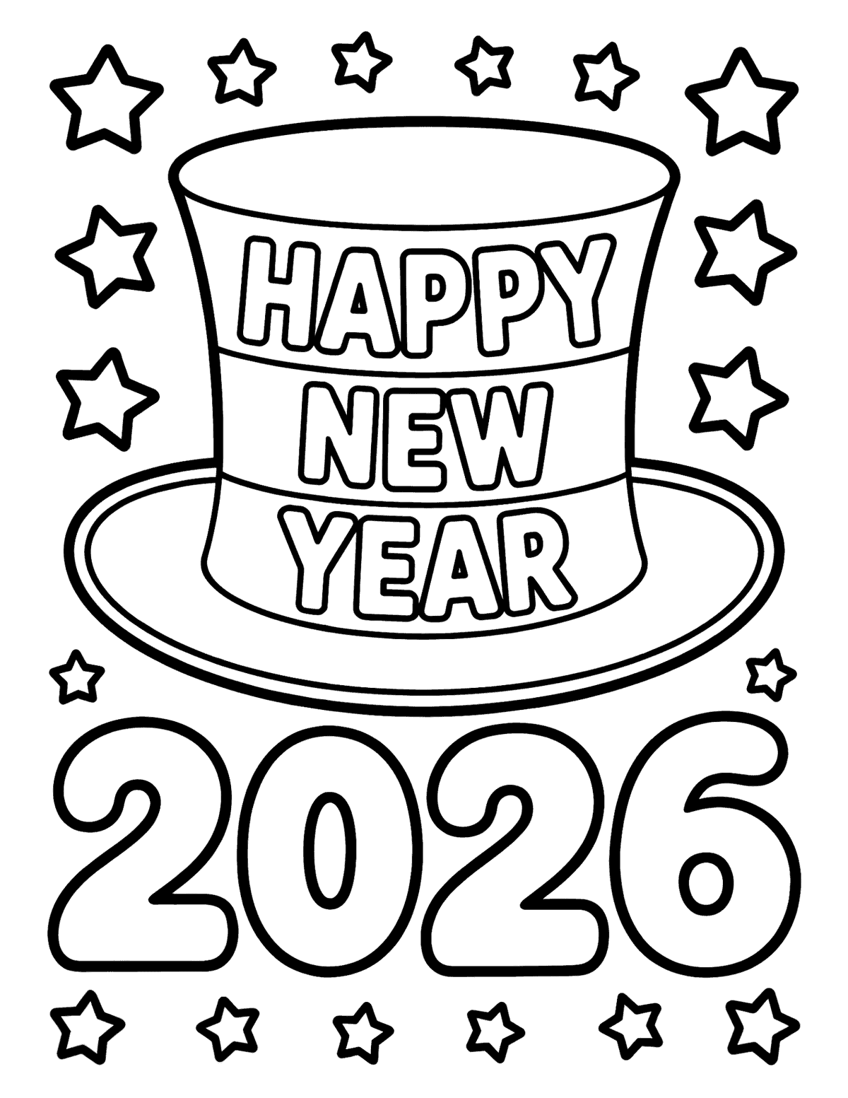 New Year Coloring Pages