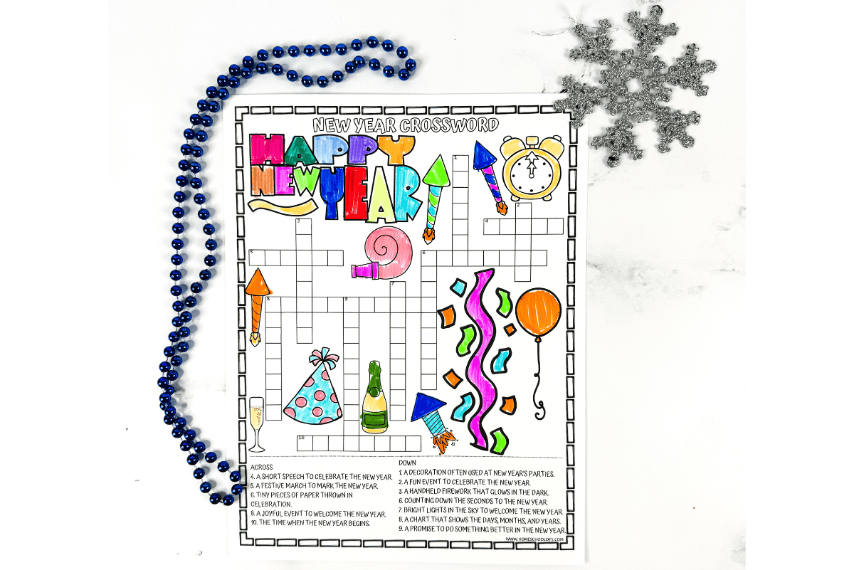 New Year Crossword Puzzle Printable New Year Crossword Puzzle Printable