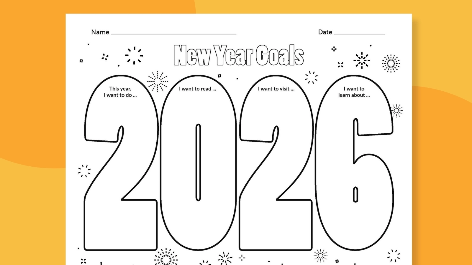 New Year Goals Template