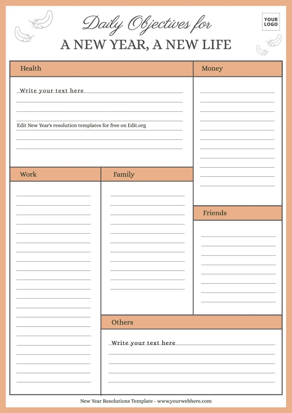 New Year Resolutions Templates