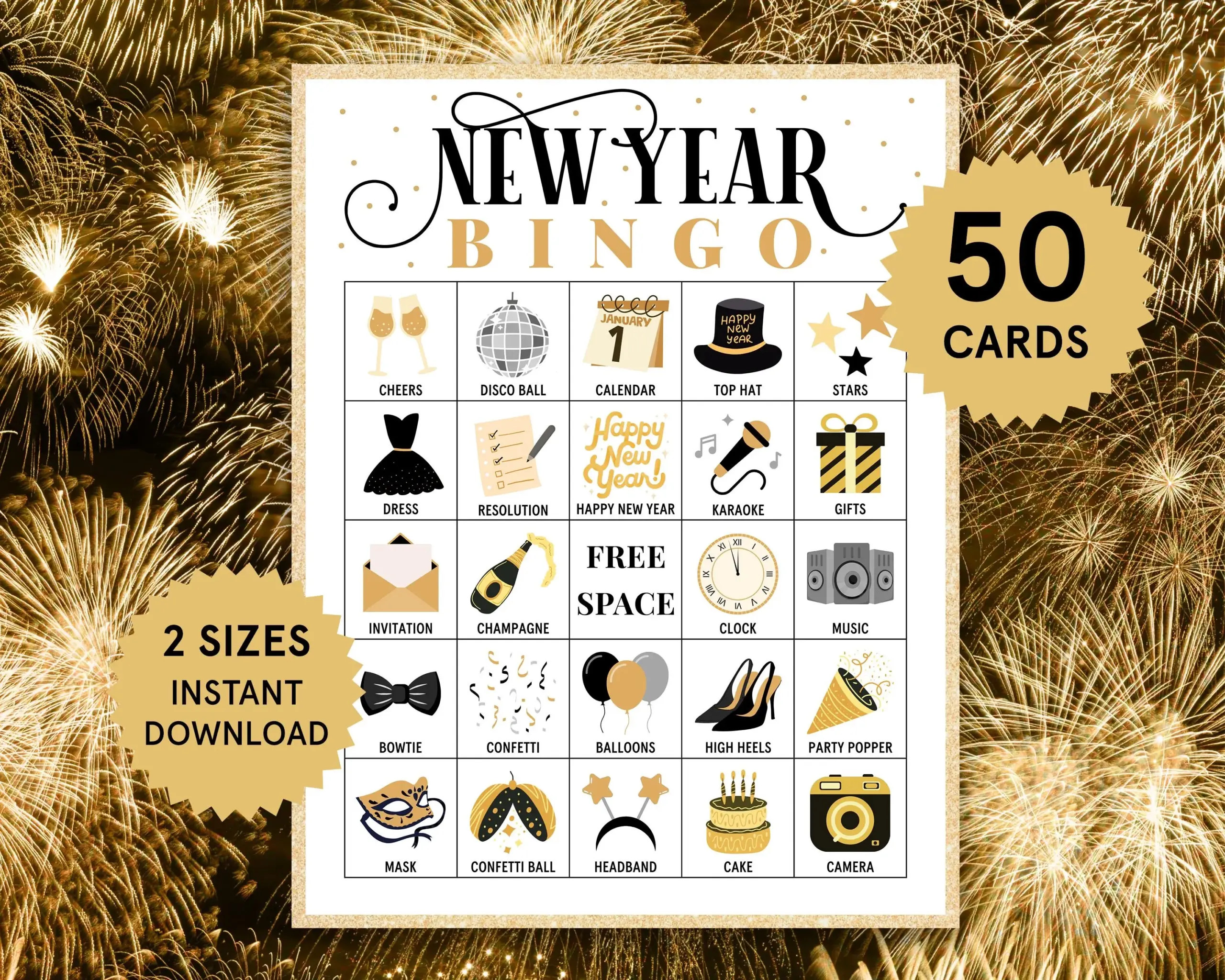 New Years Bingo 2026 New Years Bingo