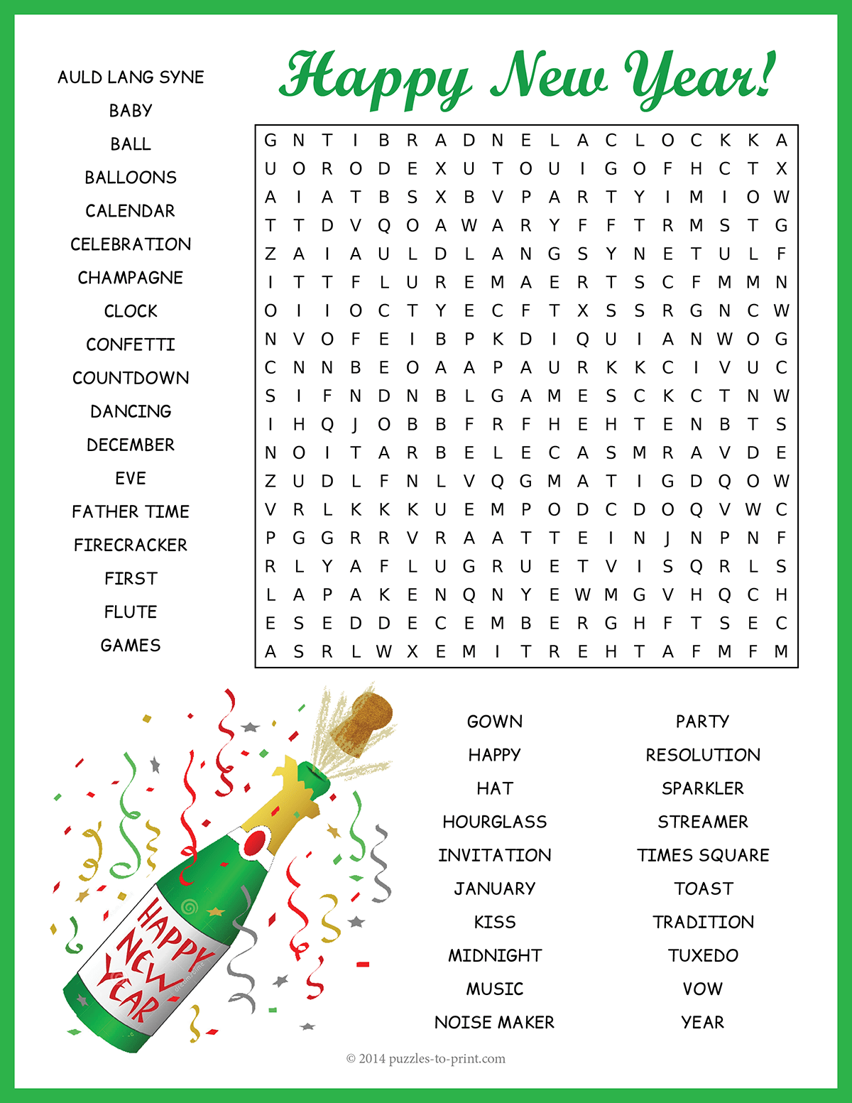 New Years Day Word Search shtml New Years Day Word Search shtml