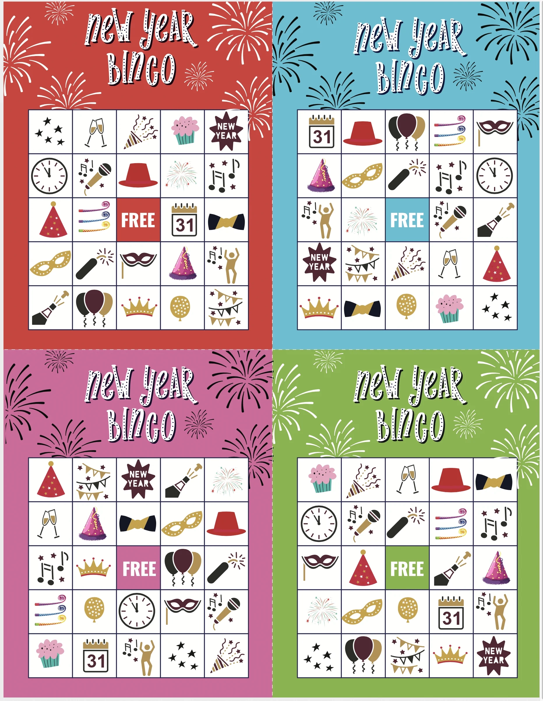 New Years Eve Bingo