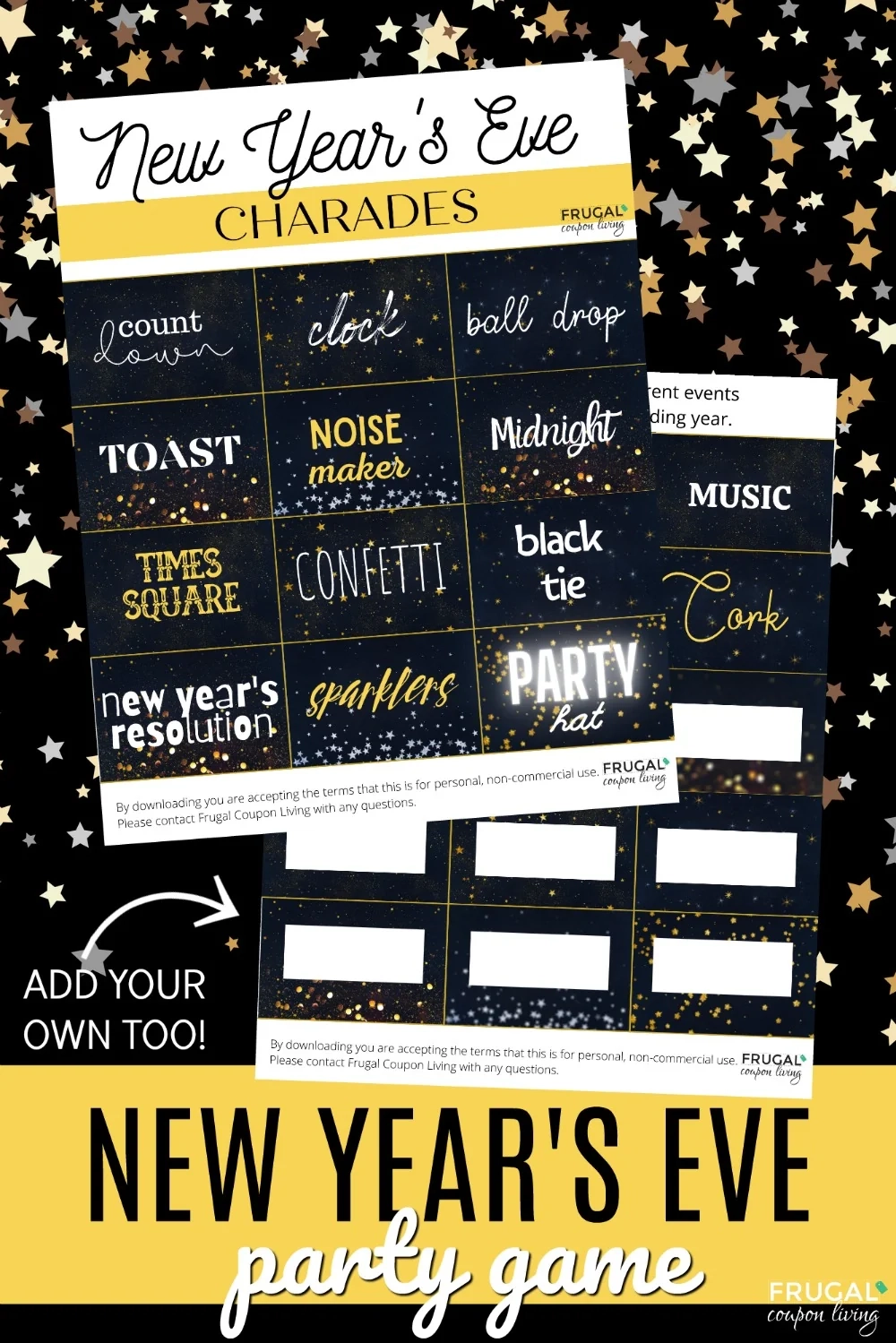 New Years Eve Charades Game
