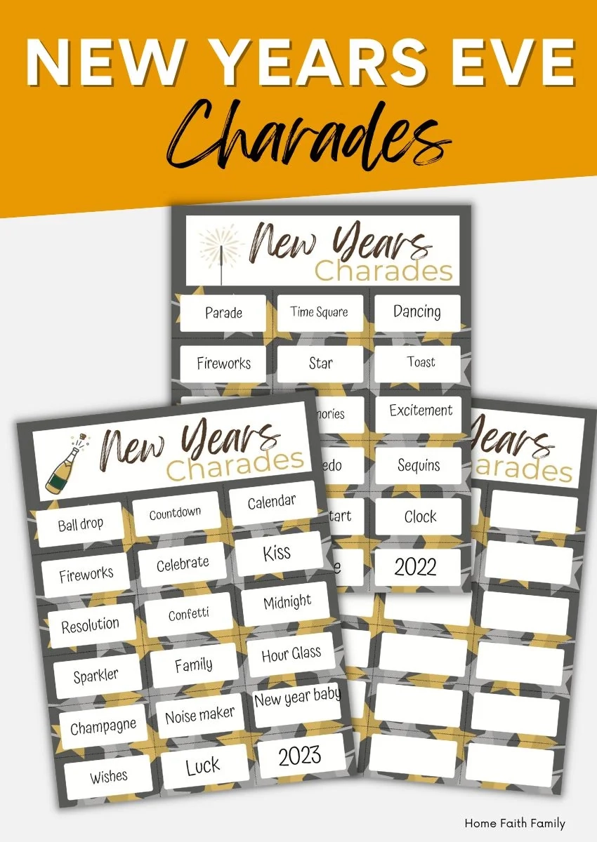 new years charades printable