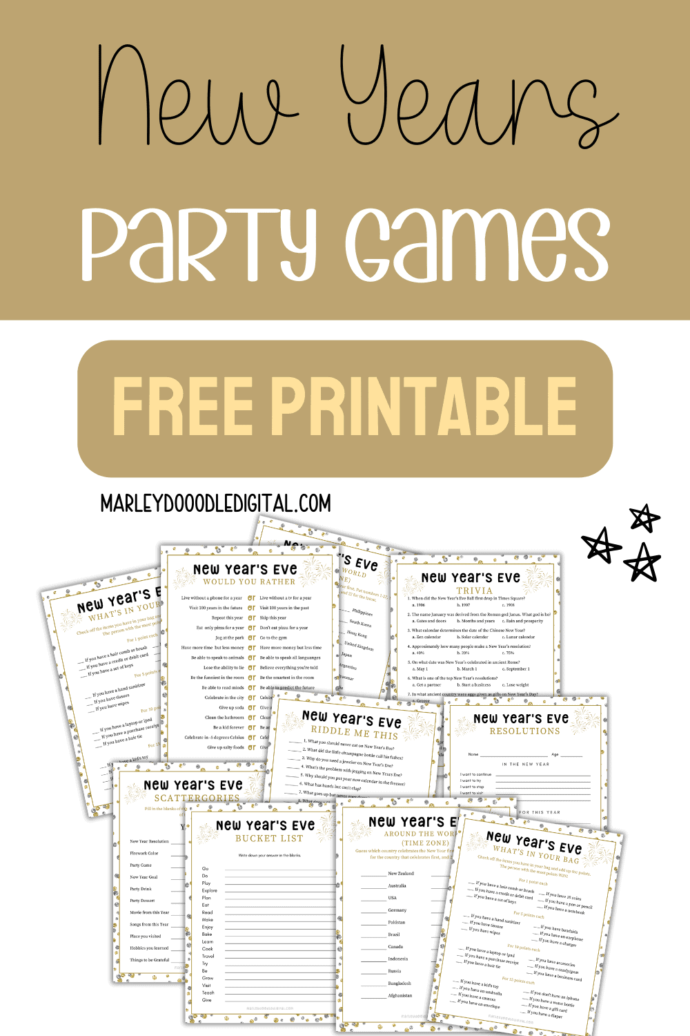 new years eve party games free printable