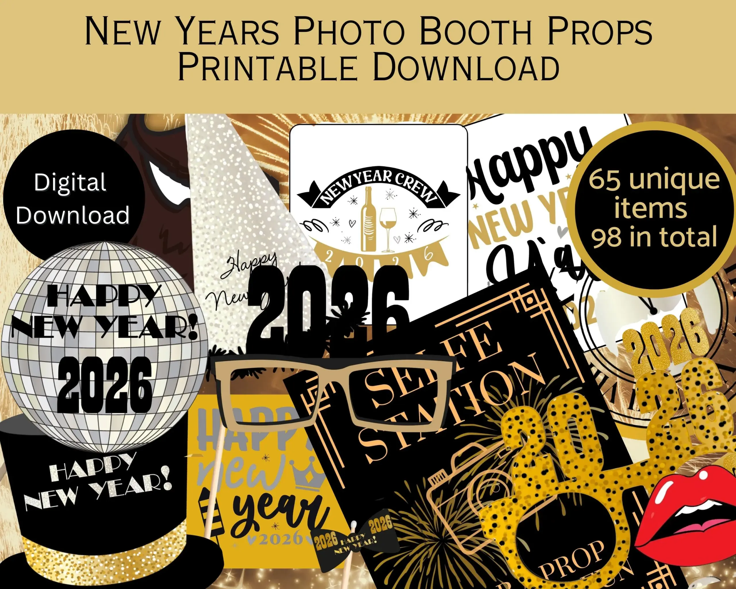 New Years Eve Party Photo Booth Props