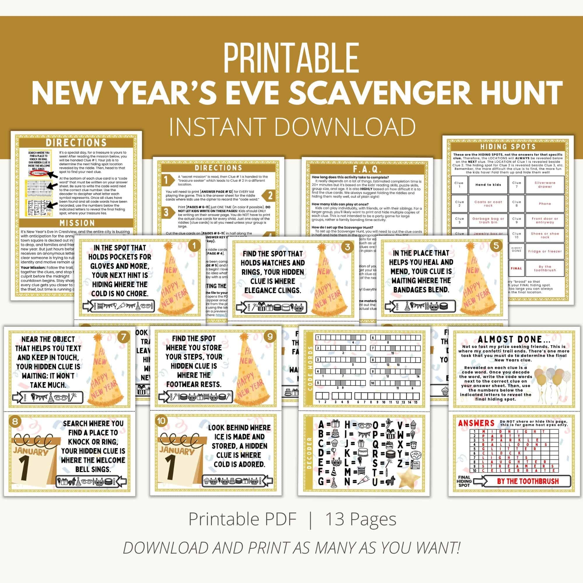 New Years Eve Scavenger Hunt