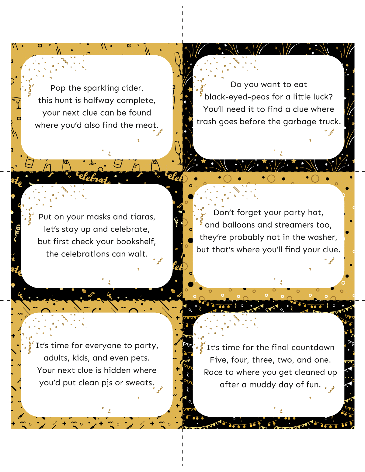New Years Eve Scavenger Hunt