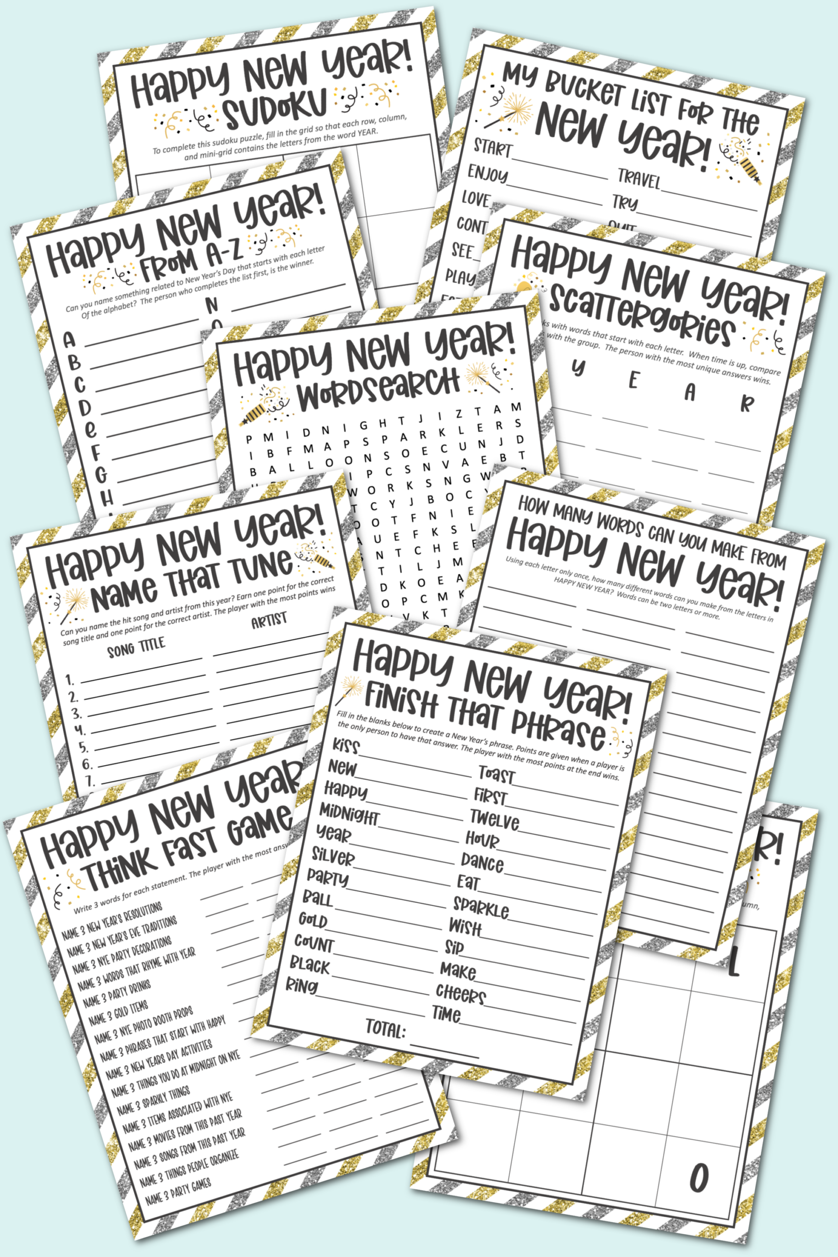 new years eve games for adults printable
