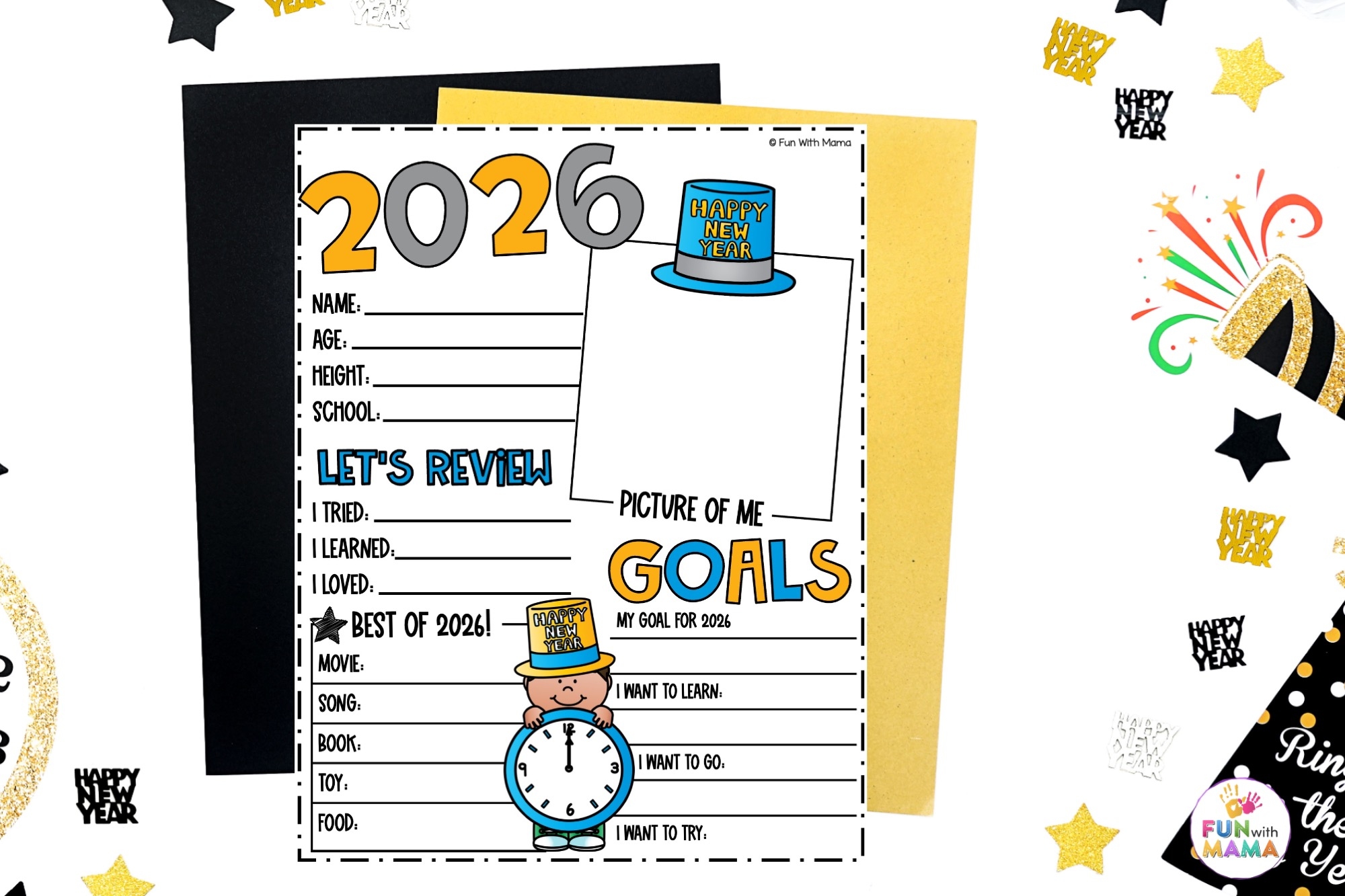 printable new years resolution template 2026