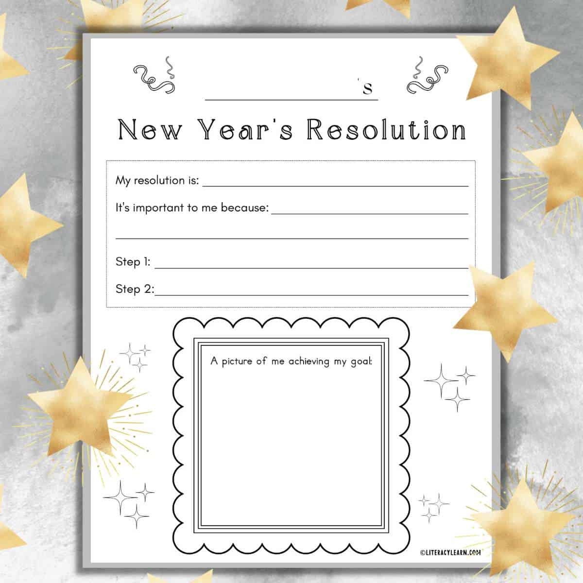 New Years Resolution Worksheet