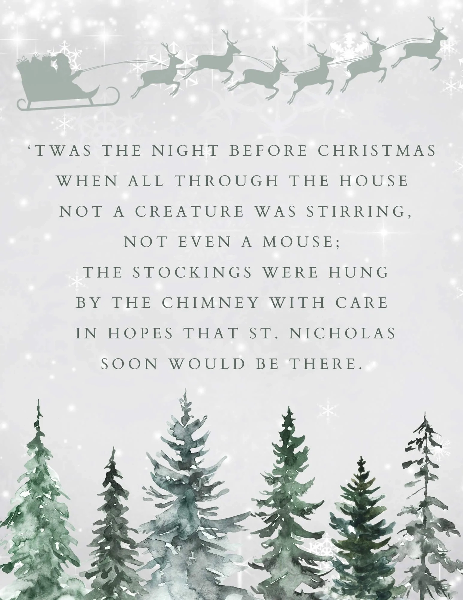 Night Before Christmas Free Printable Poem