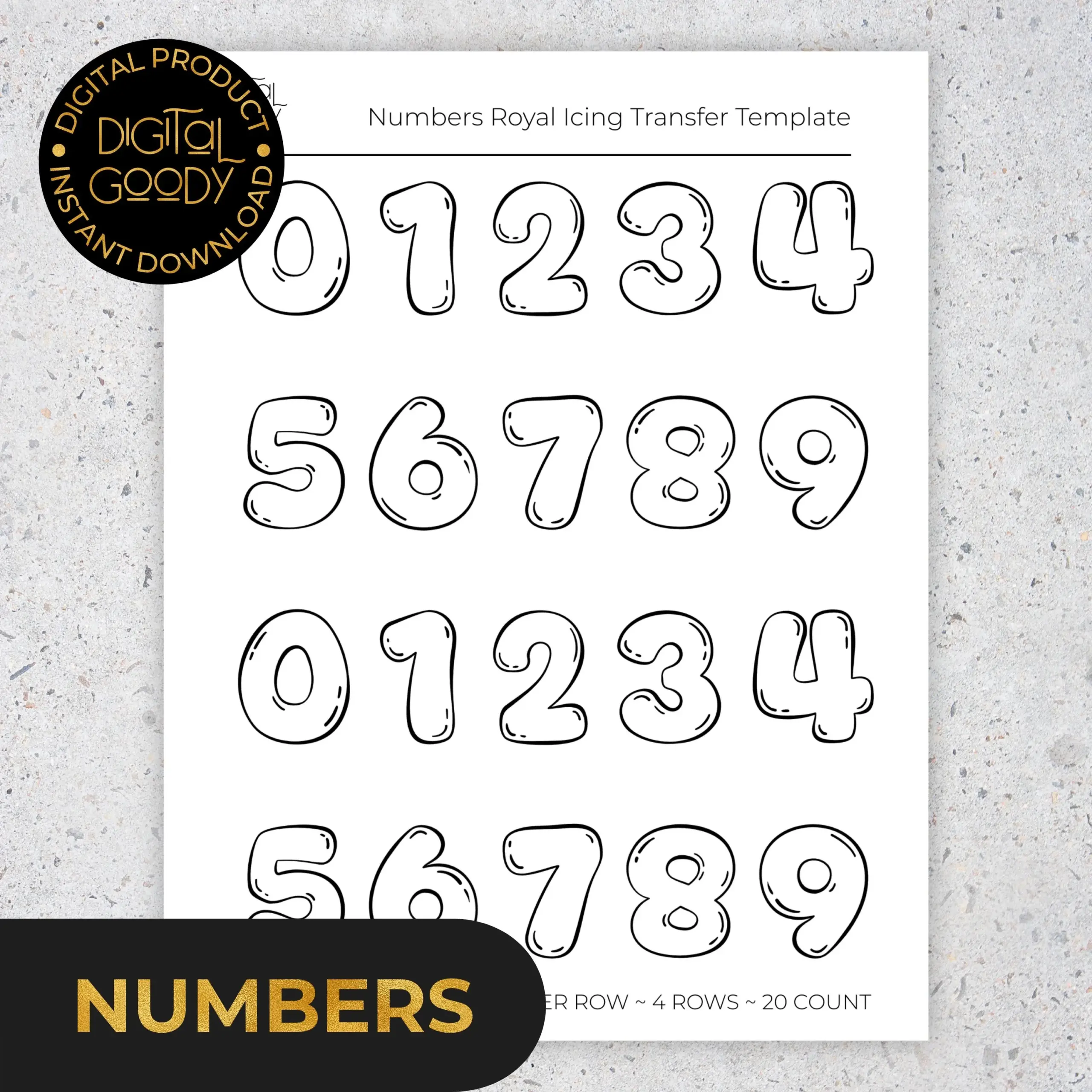 Numbers Royal Icing Transfer Sheets