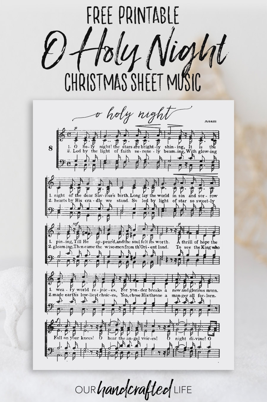 O Holy Night Free Printable Christmas Sheet Music O Holy Night Free Printable Christmas Sheet Music