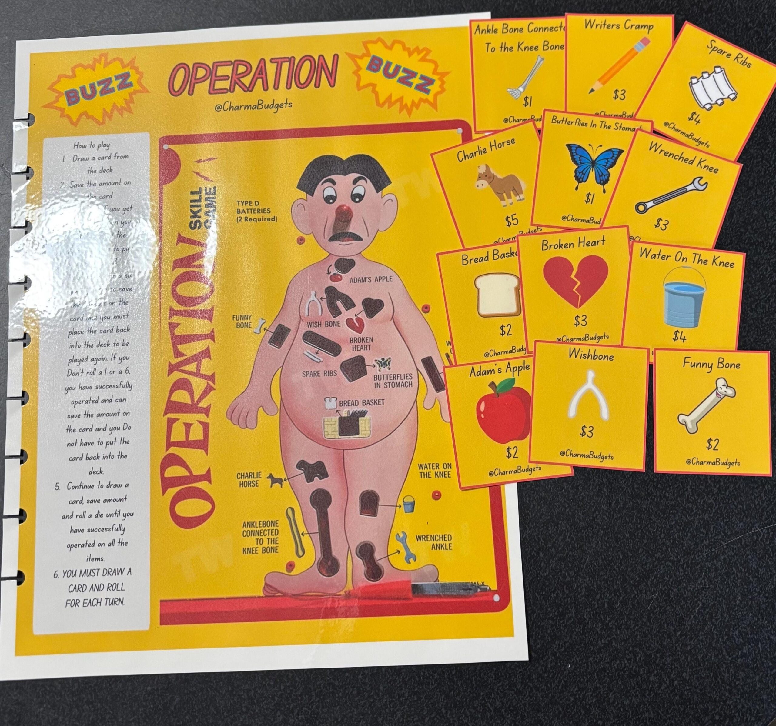 Operation Game Pieces Printable Template Operation Game Pieces Printable Template