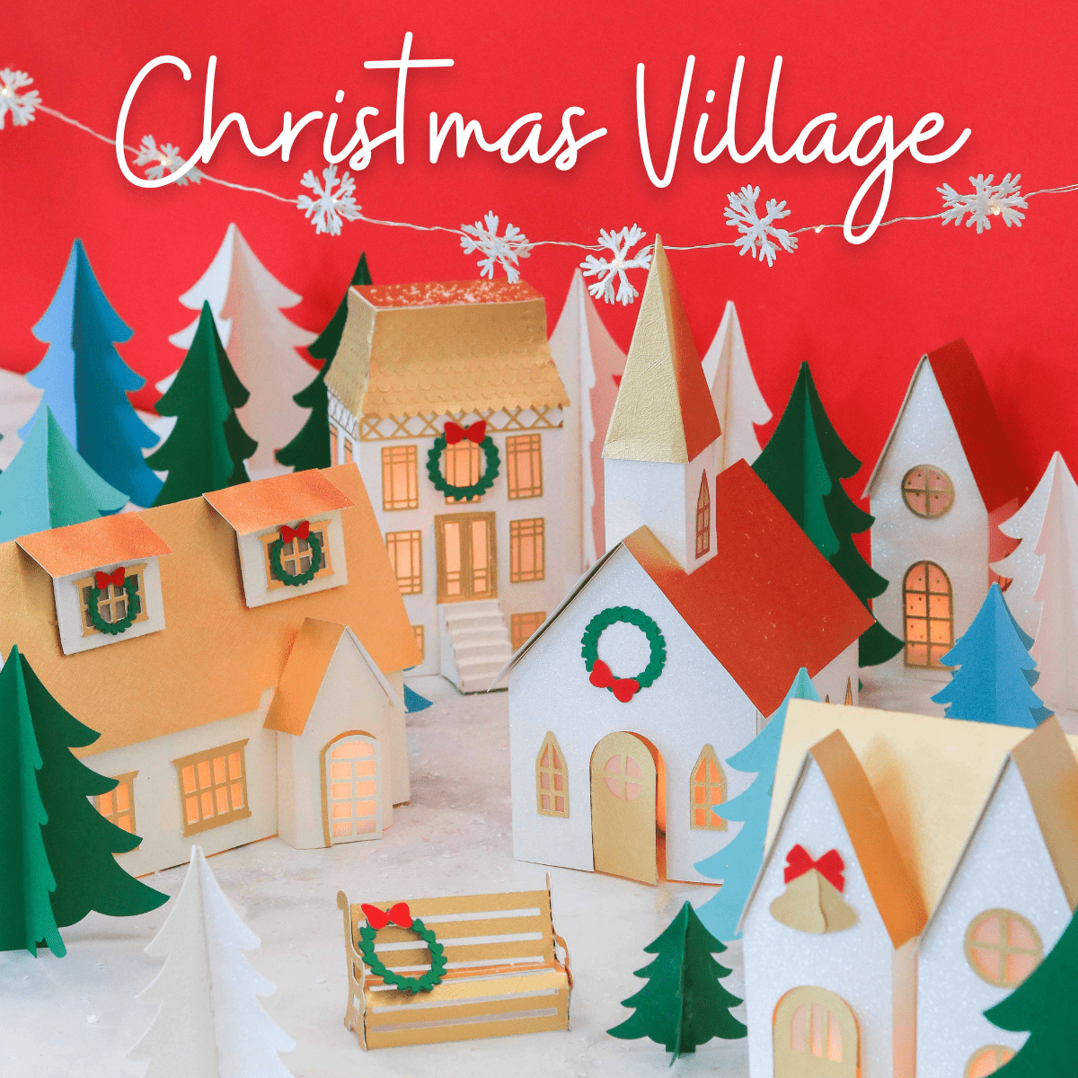 Paper Christmas Village Free Template
