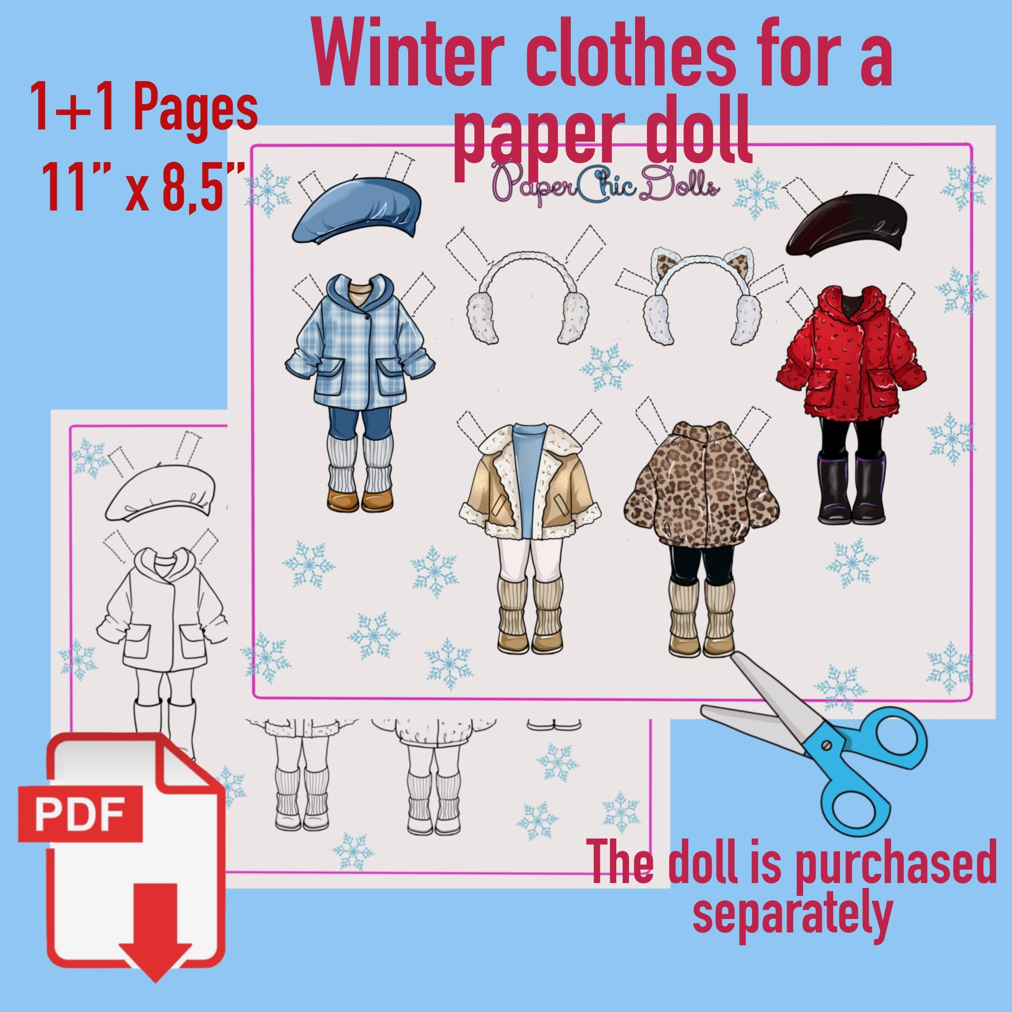 Paper Doll Winter Clothes Outfit Set Pdf