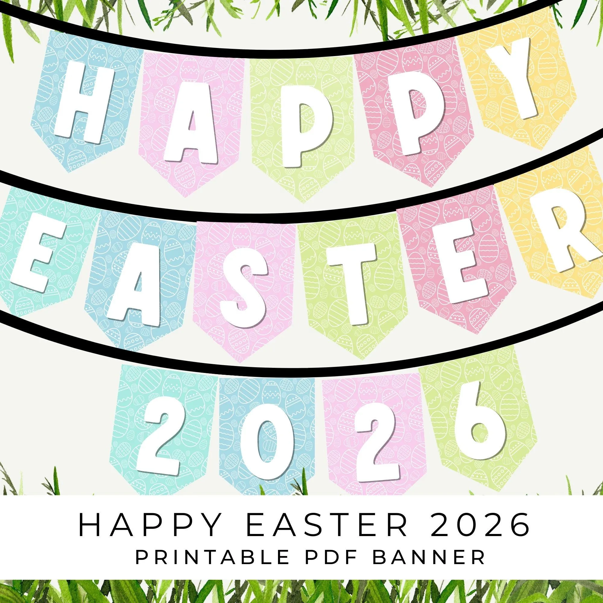 Pastel Easter Banner 2025 Printable