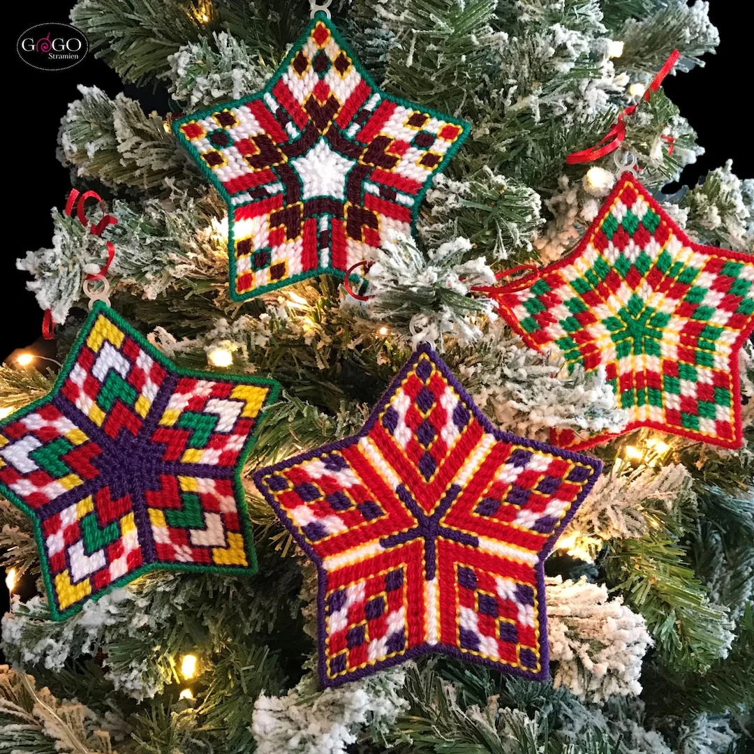 Pdf Christmas Stars Plastic Canvas 7