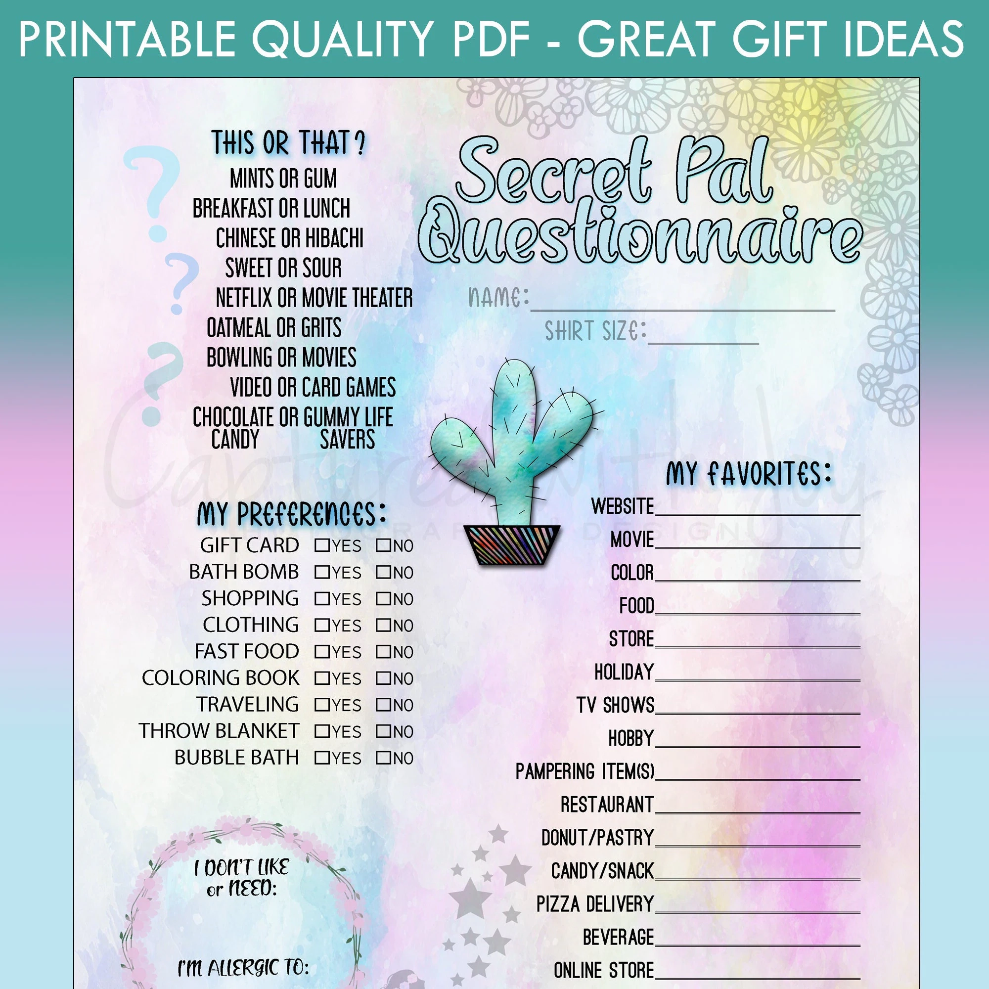 Pdf Gift Exchange Questionnaire Secret