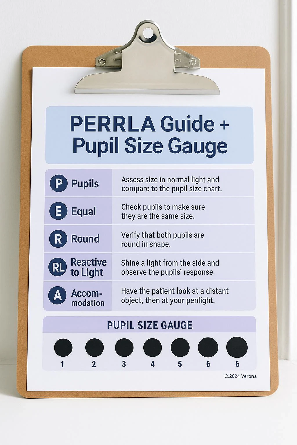 Perrla Chart Pupil Size Gauge Nursing