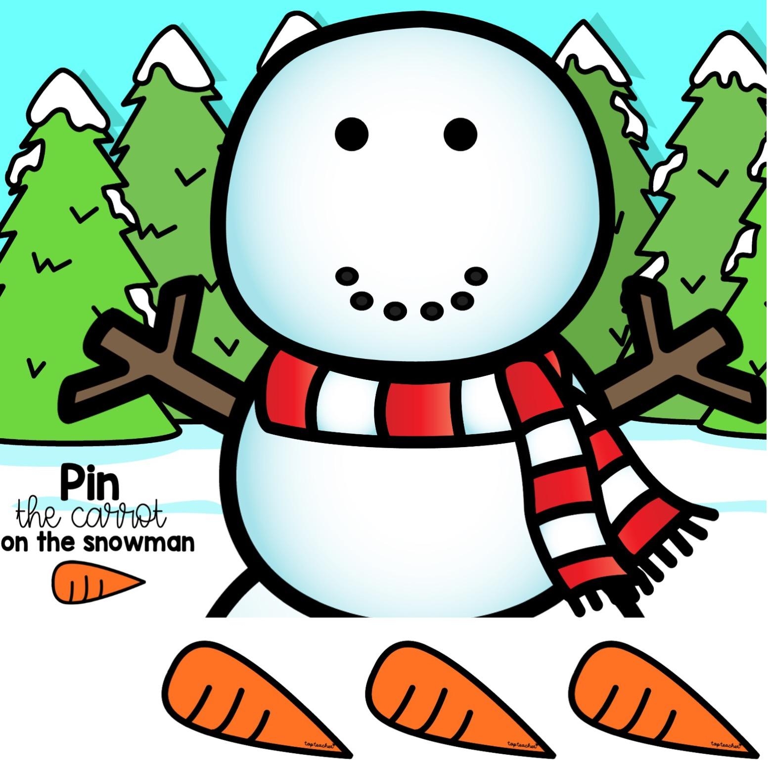 Pin The Carrot On The Snowman Pin The Carrot On The Snowman