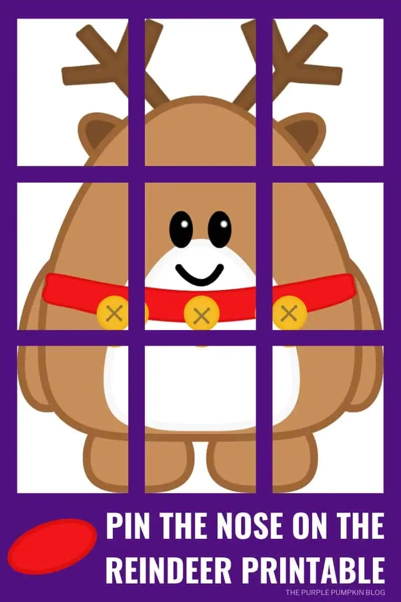 Pin The Nose On The Reindeer Free Printable Game