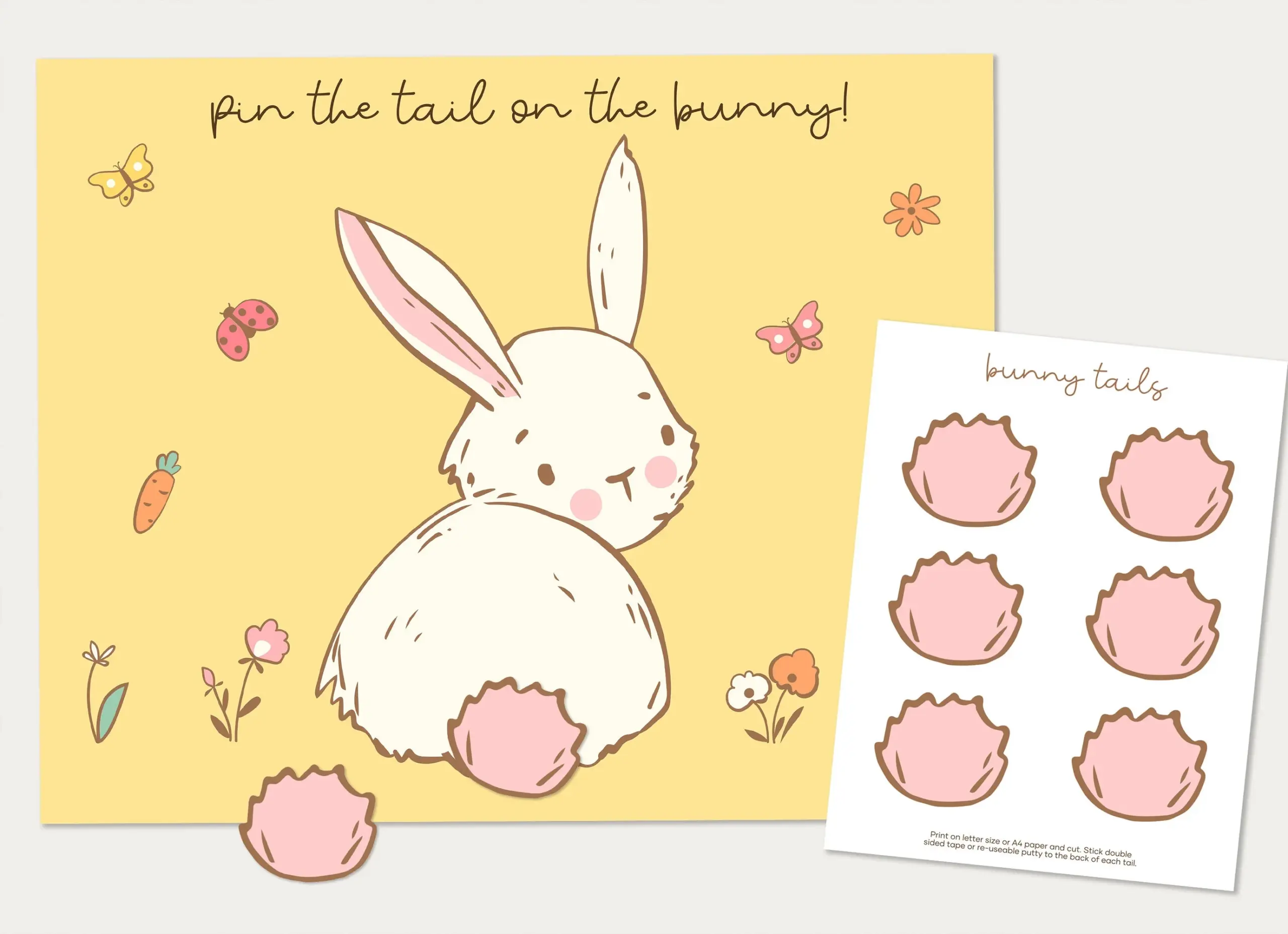 Pin The Tail On The Bunny Party Game Pin The Tail On The Bunny Party Game